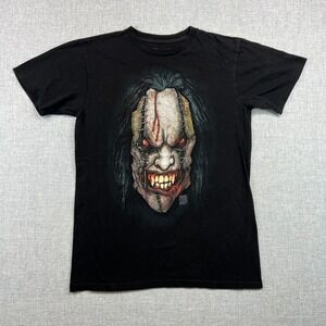 Big Chris Art Cult‎ of Fools Clown Graphic T-Shirt Mens Small Black Horror Goth